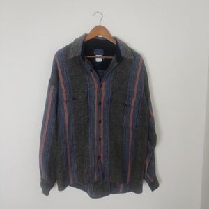 Sierra Pacific Vintage Button Up Shirt Men's Striped Woven Rugged Western